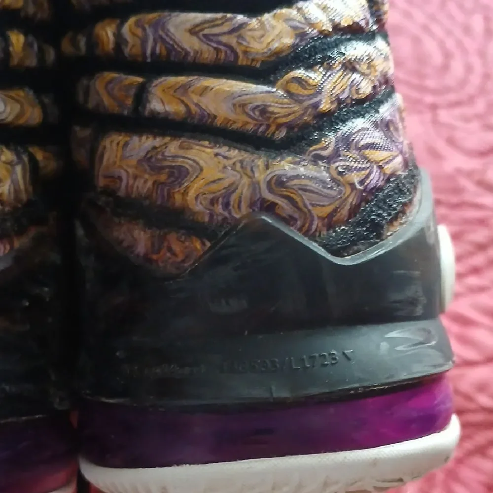 LeBron 17 Black and Gold Athletic Sneakers